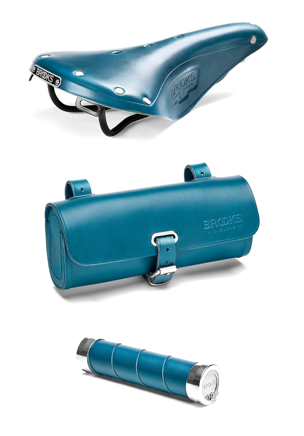 Brooks Limited Edition Set - B17, Slender & Callenge Bag in Teal